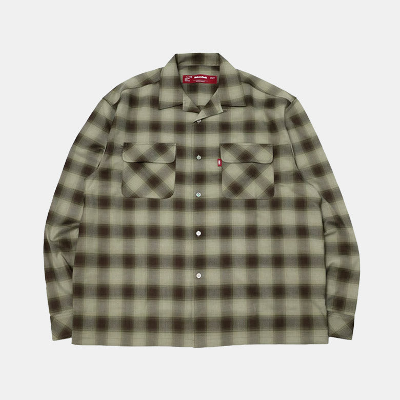 HIDE AND SEEK / Ombre Check L/S Shirt(24aw) ハイドアンドシーク オンブレ チェックシャツ オレン –  Pinegreen