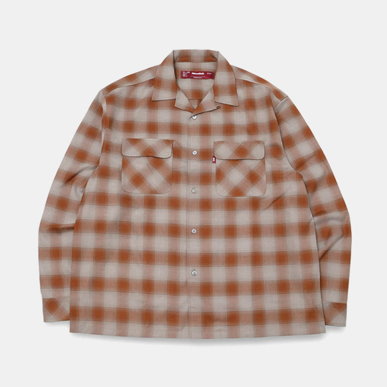 HIDE AND SEEK / Ombre Check L/S Shirt(24aw) ハイドアンドシーク オンブレ チェックシャツ オレンジ