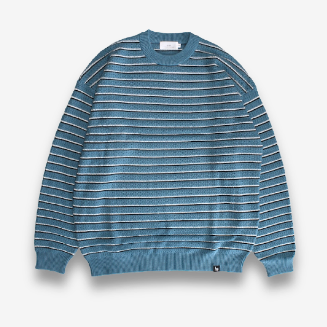 Liss / BORDER LONG SLEEVE KNIT / BLUE