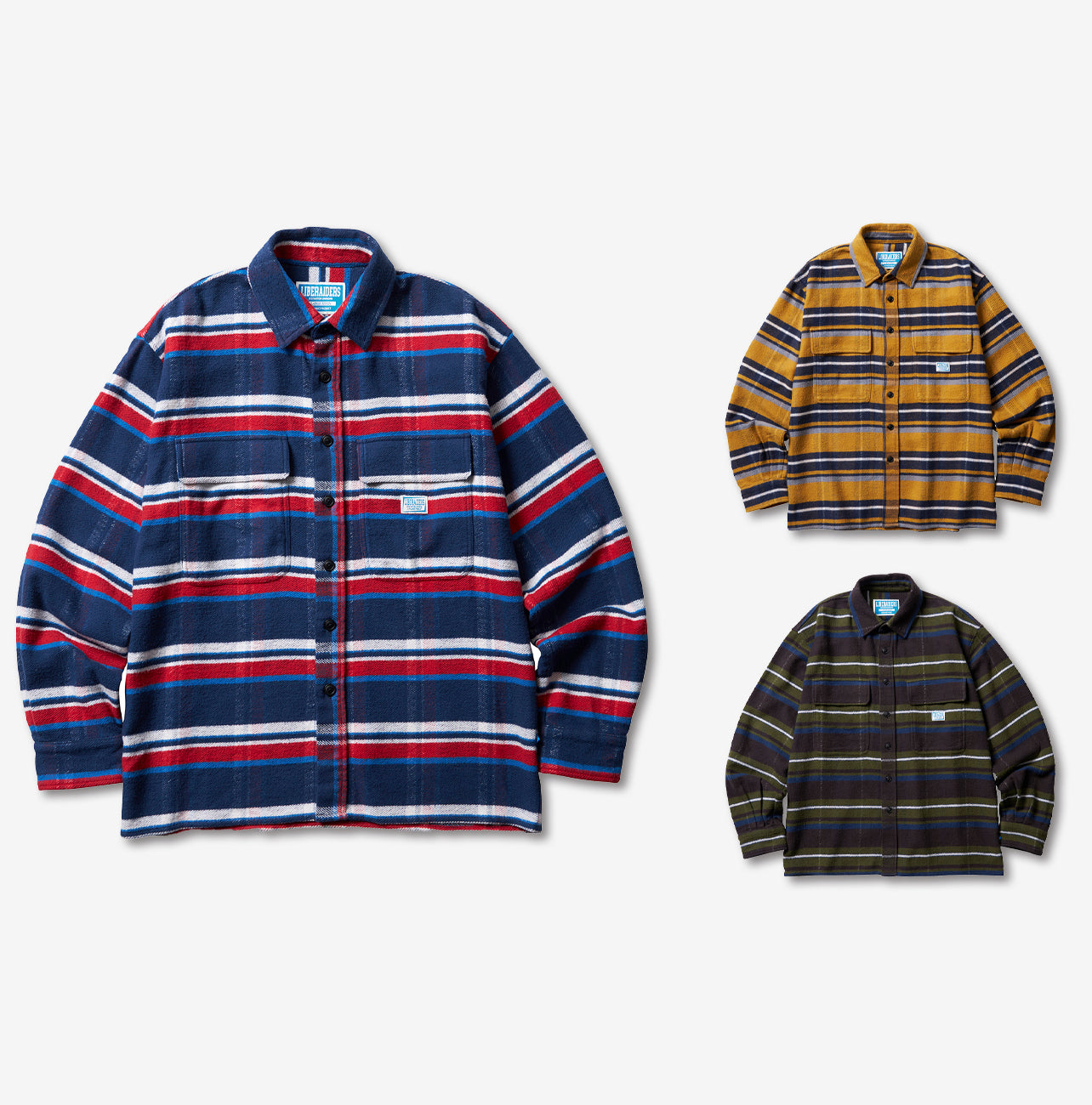 Liberaiders 23 / STRIPE FLANNEL SHIRT 75101