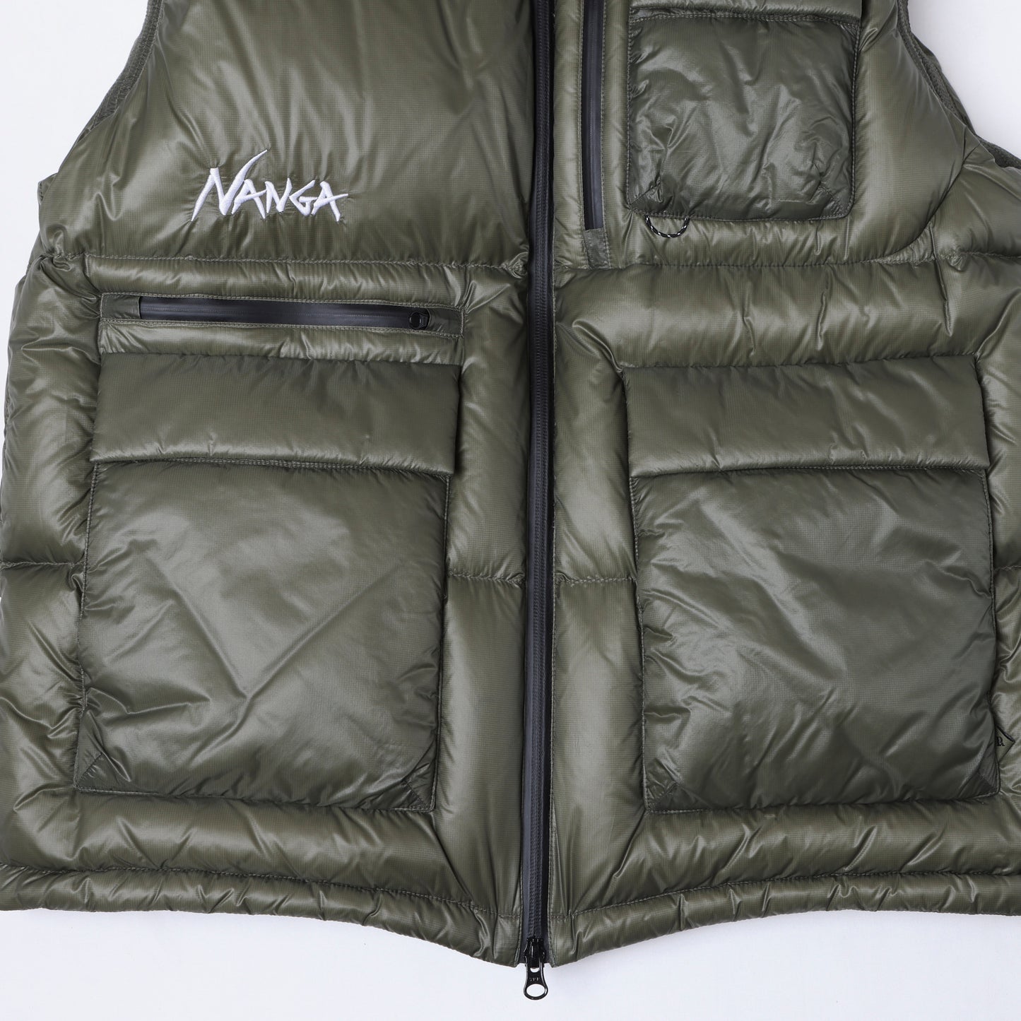 NANGA X LIBERAIDERS  (ナンガ リベレイダース) RIPSTOP NYLON DOWN VEST リップストップ ダウンベスト オリーブ