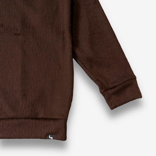 Liss / SHAGGY CREW NECK CUT&SEWN / BROWN