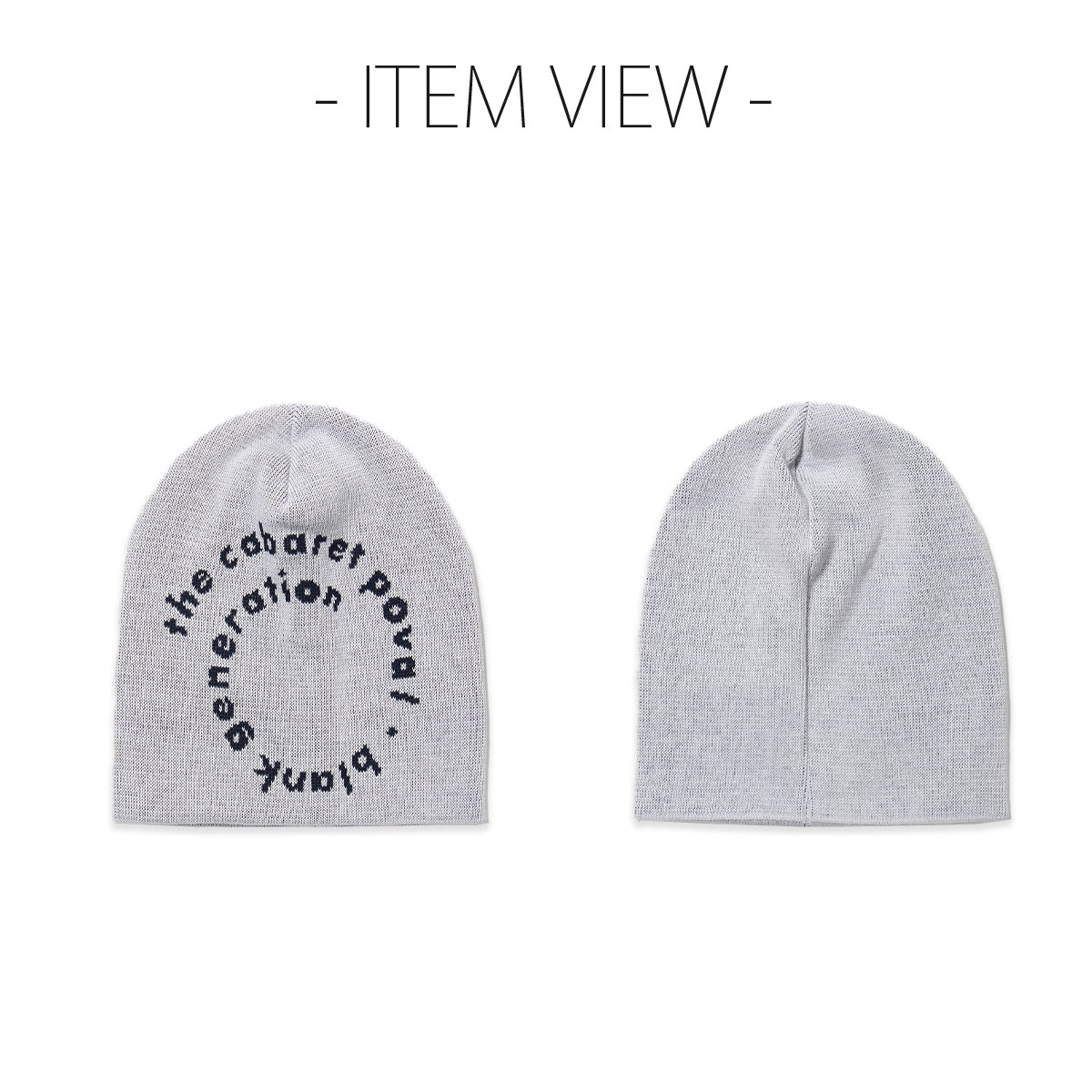 cabaret poval キャバレー ポバール Sidewalk Beanie サイドウォークビーニー  made in japan 日本製 グレー