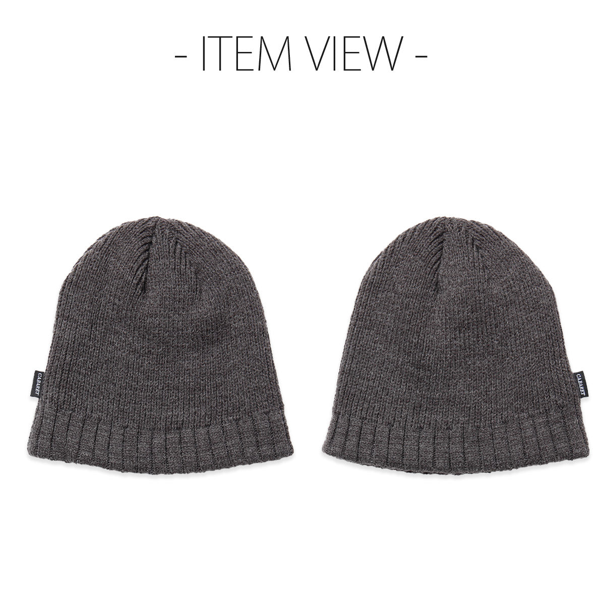 cabaret poval キャバレー ポバール Rib Beanie リブビーニー  made in japan 日本製 チャコール