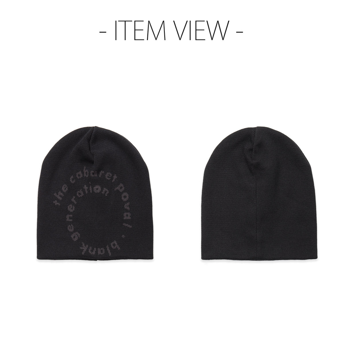 cabaret poval キャバレー ポバール Sidewalk Beanie サイドウォークビーニー  made in japan 日本製 ブラック