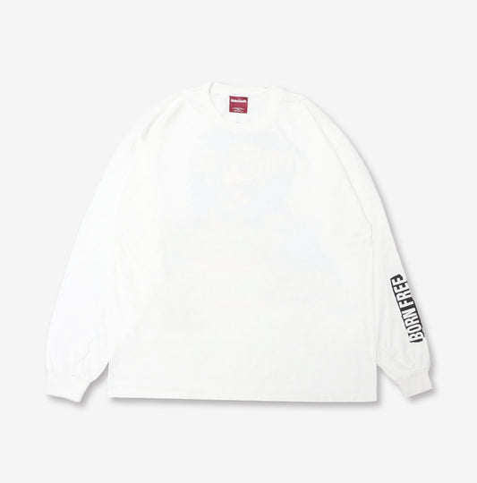 HIDE AND SEEK JESUS L/S TEE(24ss) / WHITE , YELLOW BACK