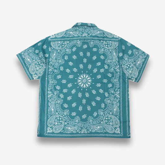HIDE AND SEEK ハイドアンドシーク / Bandana Pattern S/S Shirt(24ss) バンダナパターンシャツ / グリーン