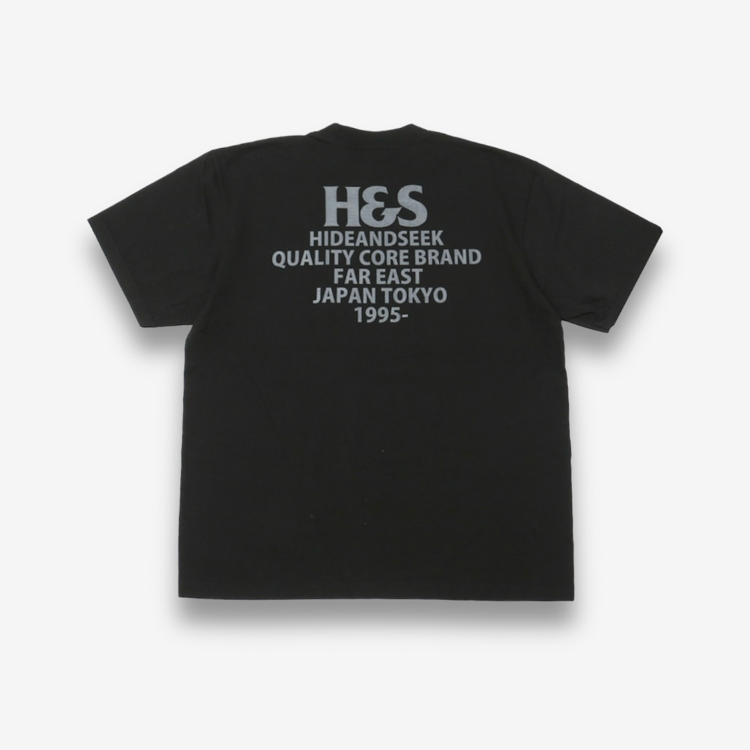 HIDE AND SEEK ハイドアンドシーク / Logo S/S Tee-1  big Silhouette (24ss) ロゴTシャツ 1 ビッグシルエット / ブラック
