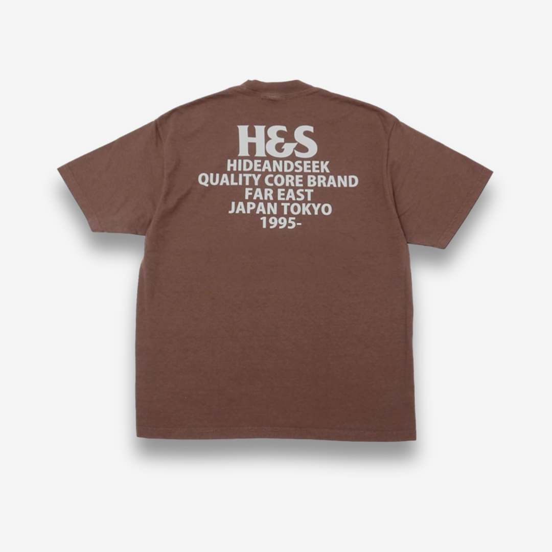 HIDE AND SEEK ハイドアンドシーク / Logo S/S Tee-1  big Silhouette (24ss) ロゴTシャツ 1 ビッグシルエット / ブラウン