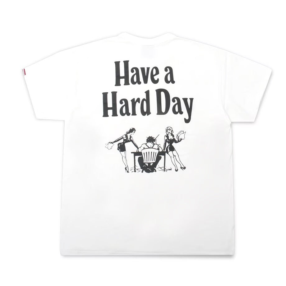 HIDE AND SEEK ハイドアンドシーク / Have a Hard Day S/S Tee(24ss) ハードデイ Tシャツ / ホワイト