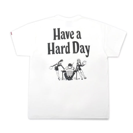 HIDE AND SEEK ハイドアンドシーク / Have a Hard Day S/S Tee(24ss) ハードデイ Tシャツ / ホワイト