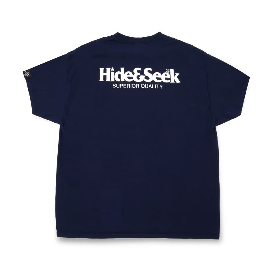 HIDE AND SEEK ハイドアンドシーク / LOGO S/S Tee ロゴ Tシャツ / ネイビー