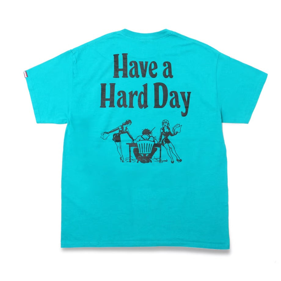 HIDE AND SEEK ハイドアンドシーク / Have a Hard Day S/S Tee(24ss) ハードデイ Tシャツ / Sグリーン