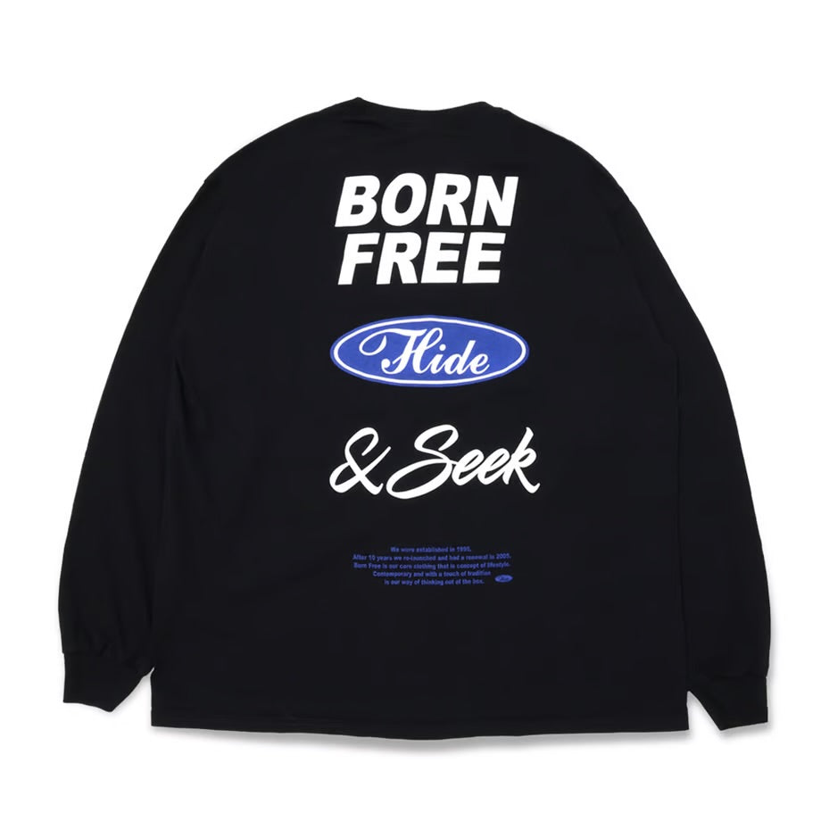 HIDE AND SEEK (ハイドアンドシーク) / Racing L/S Tee レーシングロンT (24AW) / ブラック