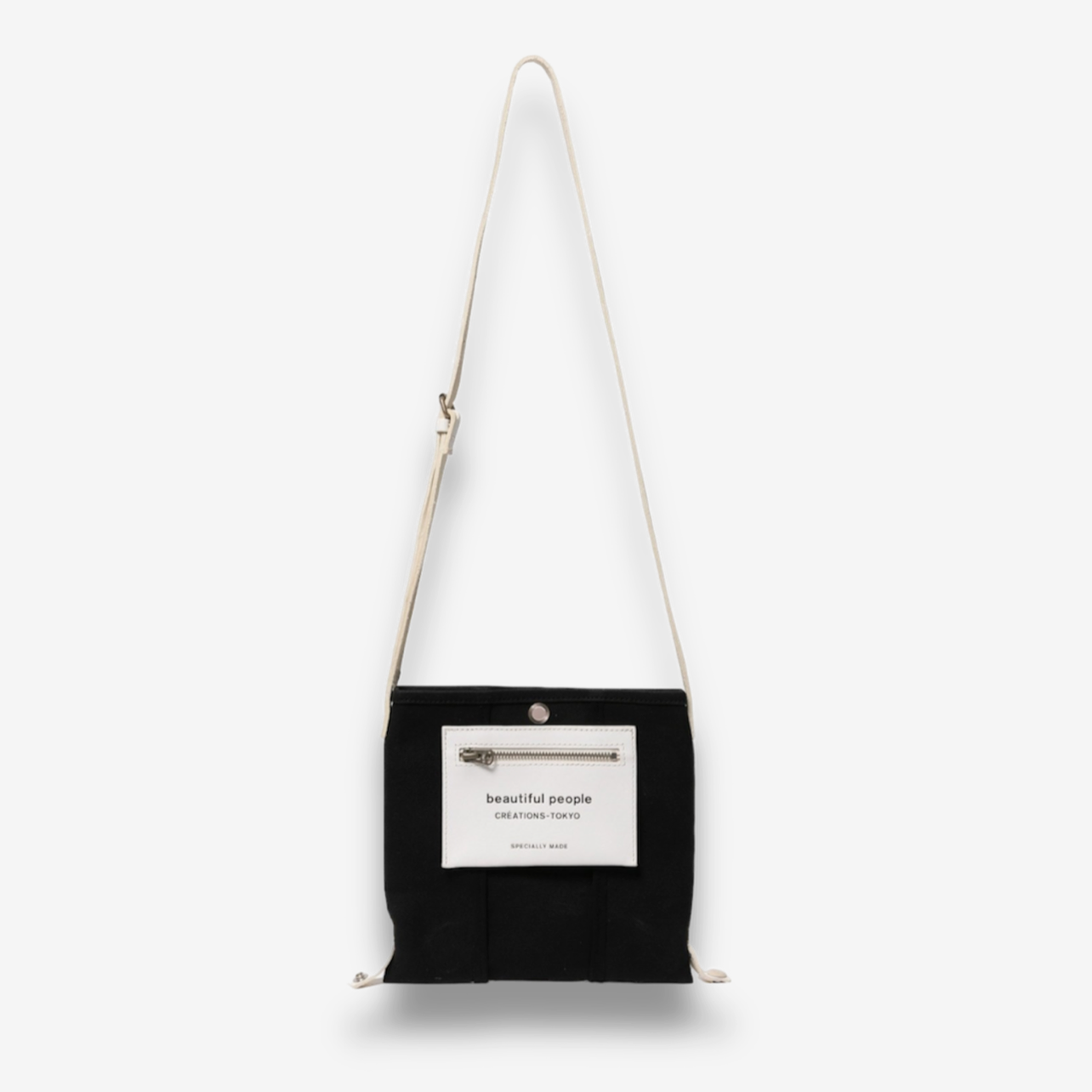 beautiful people（ビューティフルピープル） / lining logo pocket mini shoulder bag / black