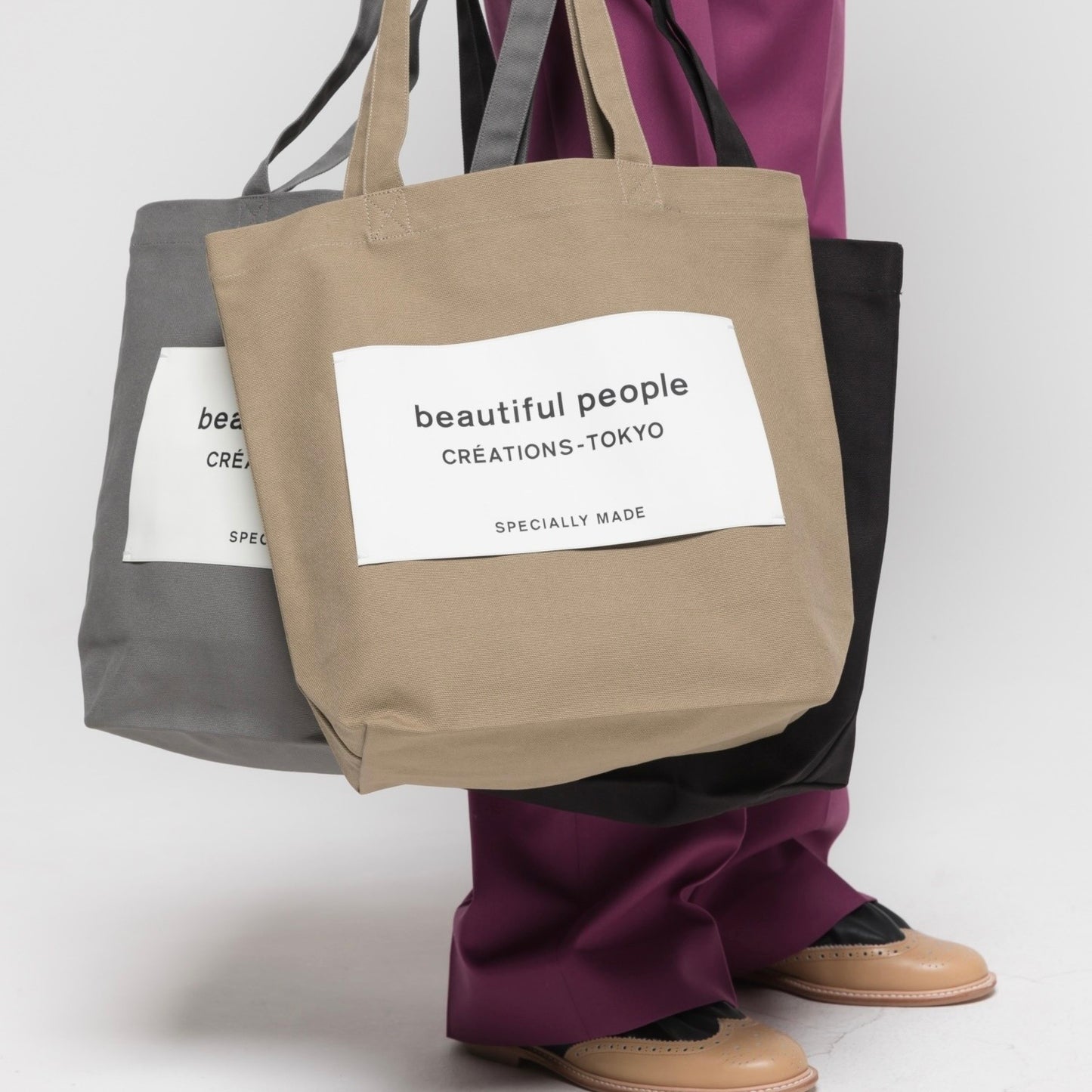 beautiful people （ビューティフルピープル）/ SDGs name tag tote bag / MUSHROOM