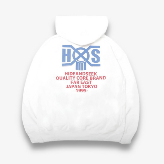 HIDE AND SEEK × BOUNTY HUNTER HS × BH HOODED SWEAT SHIRT / WHITE