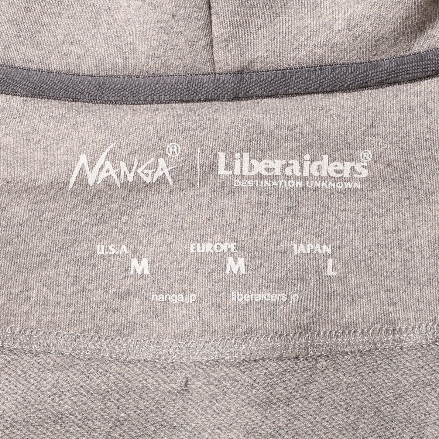 NANGA X LIBERAIDERS (ナンガ リベレイダース) ECO HYBRID HOODIE エコハイブリッド スウェット パーカー ライトグレー