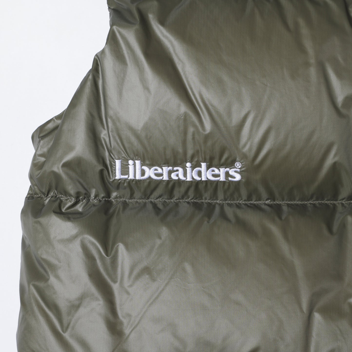 NANGA X LIBERAIDERS  (ナンガ リベレイダース) RIPSTOP NYLON DOWN VEST リップストップ ダウンベスト オリーブ