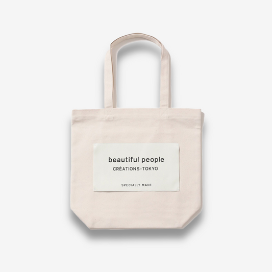 beautiful people （ビューティフルピープル）/ SDGs name tag tote bag / ECRU