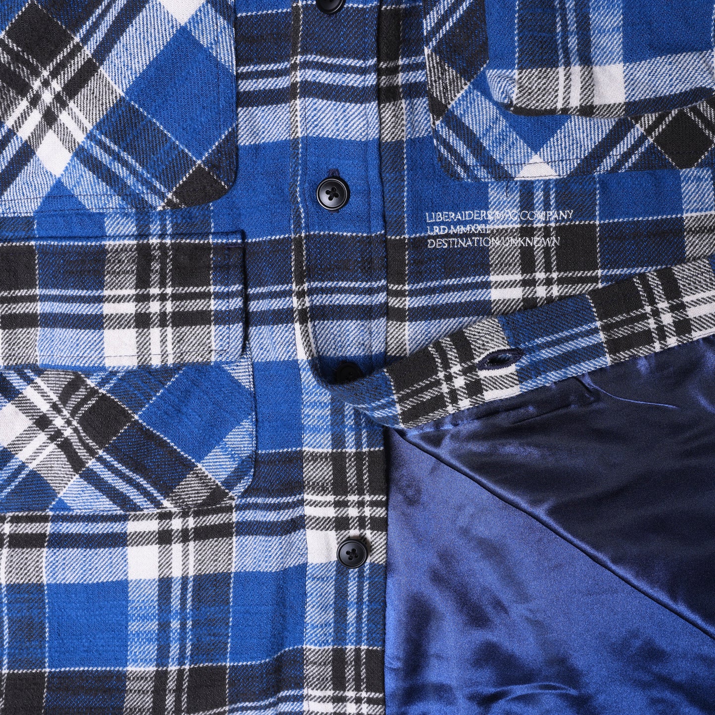 Liberaiders (リベレイダース) 24 F/W  マルチポケットフランネルチェックシャツ MULTI POCKET PLAID SHIRT 78101 / BLUE