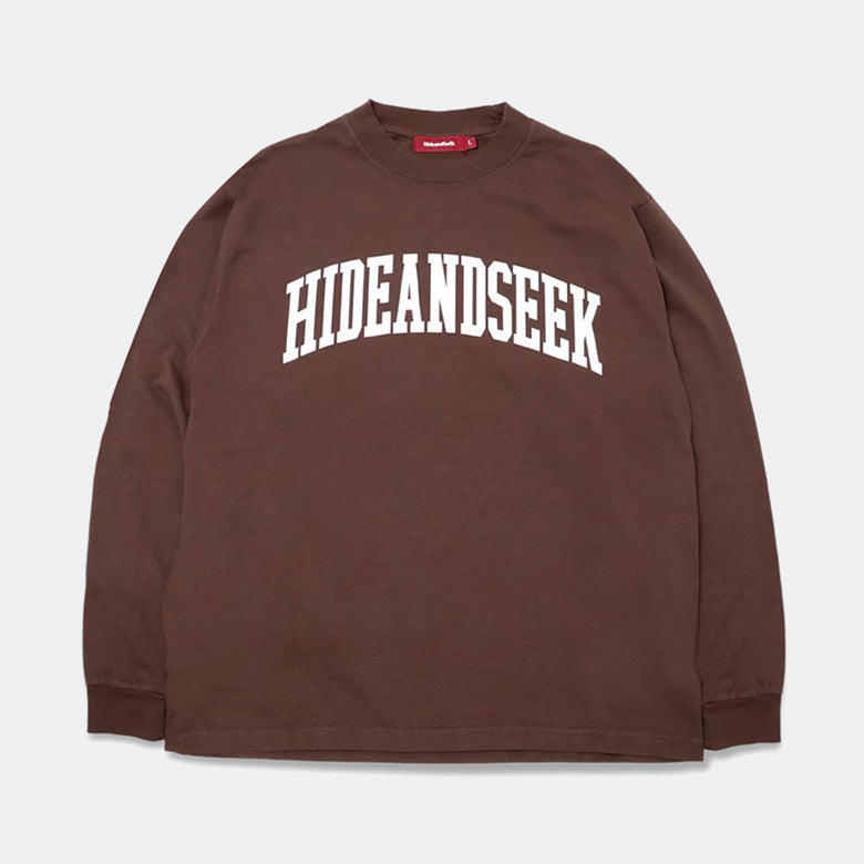 HIDE AND SEEK / College L/S Tee(24aw) BigSilhouette ハイドアンドシーク カレッジロンT (ビックシルエット) ブラウン