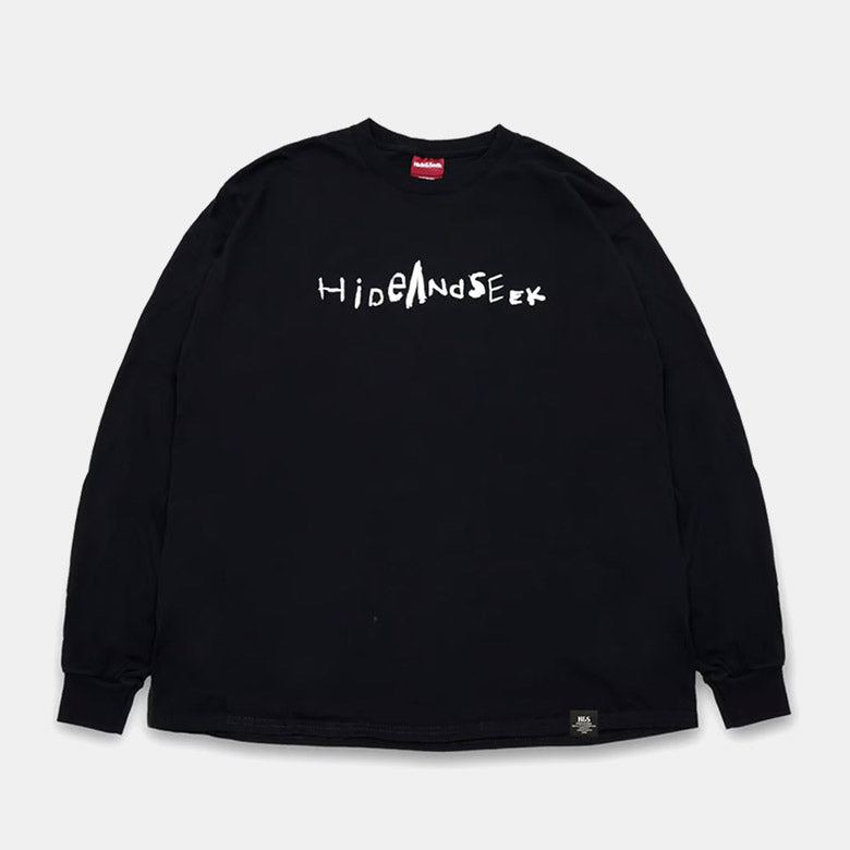 HIDE AND SEEK (ハイドアンドシーク) Handwritten L/S Tee ロンT ブラック