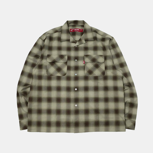 HIDE AND SEEK / Ombre Check L/S Shirt(24aw) ハイドアンドシーク オンブレ チェックシャツ  オレンジ グリーン