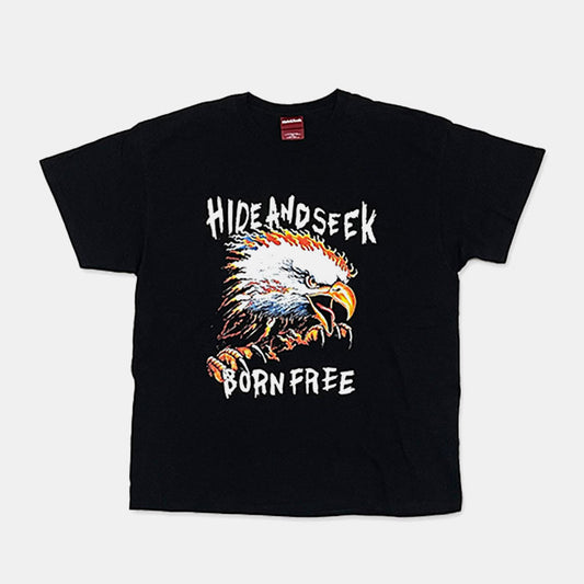 HIDE AND SEEK ハイドアンドシーク / Eagle S/S Tee イーグル Tシャツ (24ss) フロント / ブラック