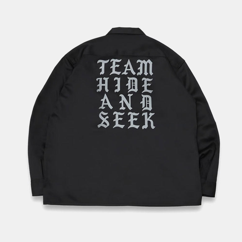 HIDE AND SEEK /Work L/S Shirt(24aw) ハイドアンドシーク ワークシャツ ブラック