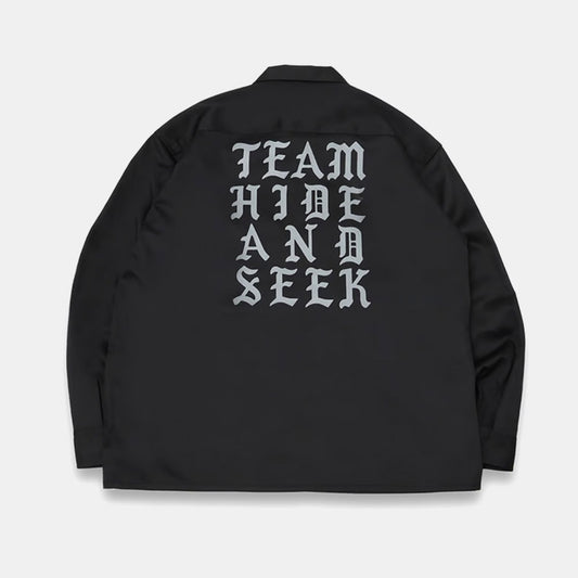 HIDE AND SEEK /Work L/S Shirt(24aw) ハイドアンドシーク ワークシャツ ブラック