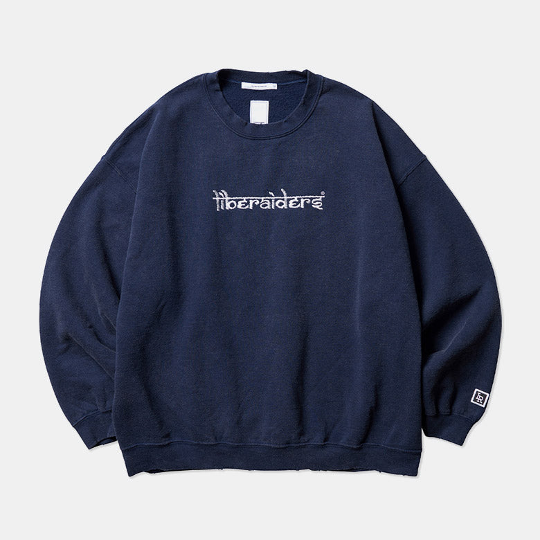 Liberaiders (リベレイダース) 24 F/W 刺繍 ロゴクルーネック EMBORIDERY LOGO CREWNECK 78311  ネイビー