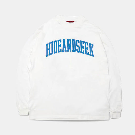 HIDE AND SEEK / College L/S Tee(24aw) BigSilhouette ハイドアンドシーク カレッジロンT (ビックシルエット) ホワイト