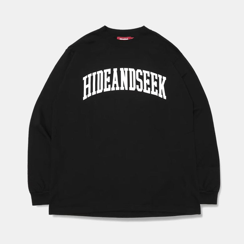 HIDE AND SEEK / College L/S Tee(24aw) BigSilhouette ハイドアンドシーク カレッジロンT (ビックシルエット) ブラック