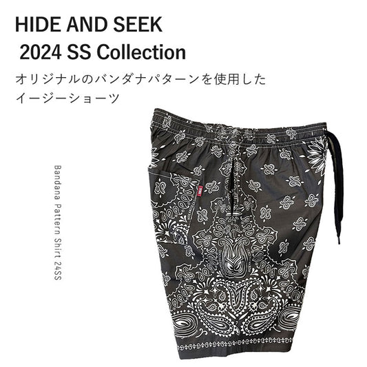 HIDE AND SEEK ハイドアンドシーク / Bandana Pattern Short(24ss) バンダナパターンショーツ / ブラック