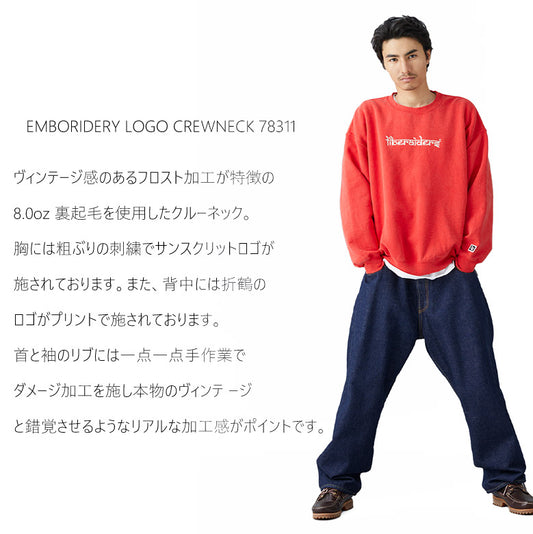 Liberaiders (リベレイダース) 24 F/W 刺繍 ロゴクルーネック EMBORIDERY LOGO CREWNECK 78311  レッド