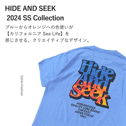 HIDE AND SEEK ハイドアンドシーク / Californication S/S Tee (24ss) カリフォルニケーション Tシャツ / サックス