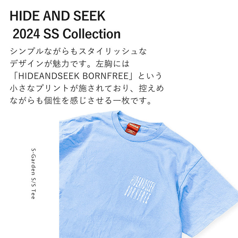HIDE AND SEEK ハイドアンドシーク / S-Garden S/S Tee (24ss)  ガーデン Tシャツ / D-ブルー