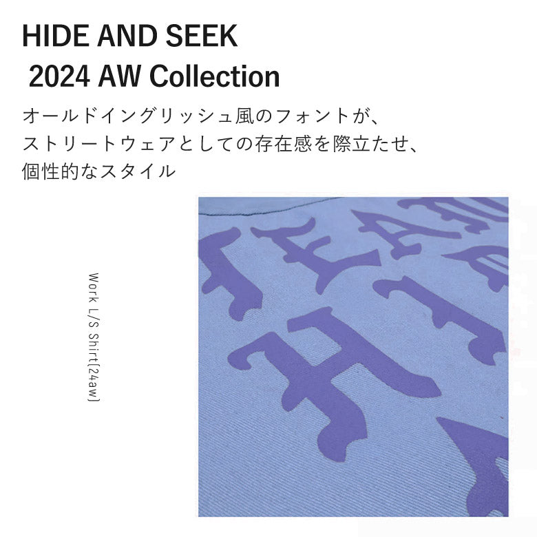 HIDE AND SEEK /Work L/S Shirt(24aw) ハイドアンドシーク ワークシャツ サックス