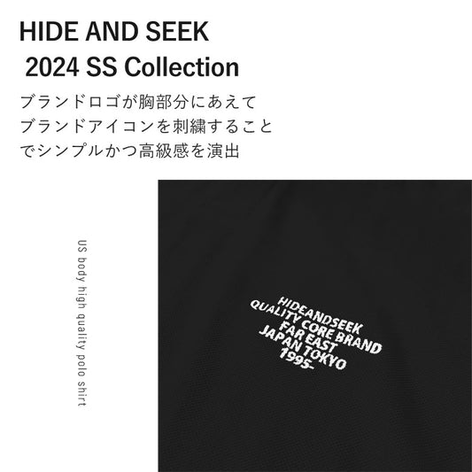 HIDE AND SEEK ハイドアンドシーク / H&S Polo(24ss) エイチアンドエス ポロシャツ / ブラック