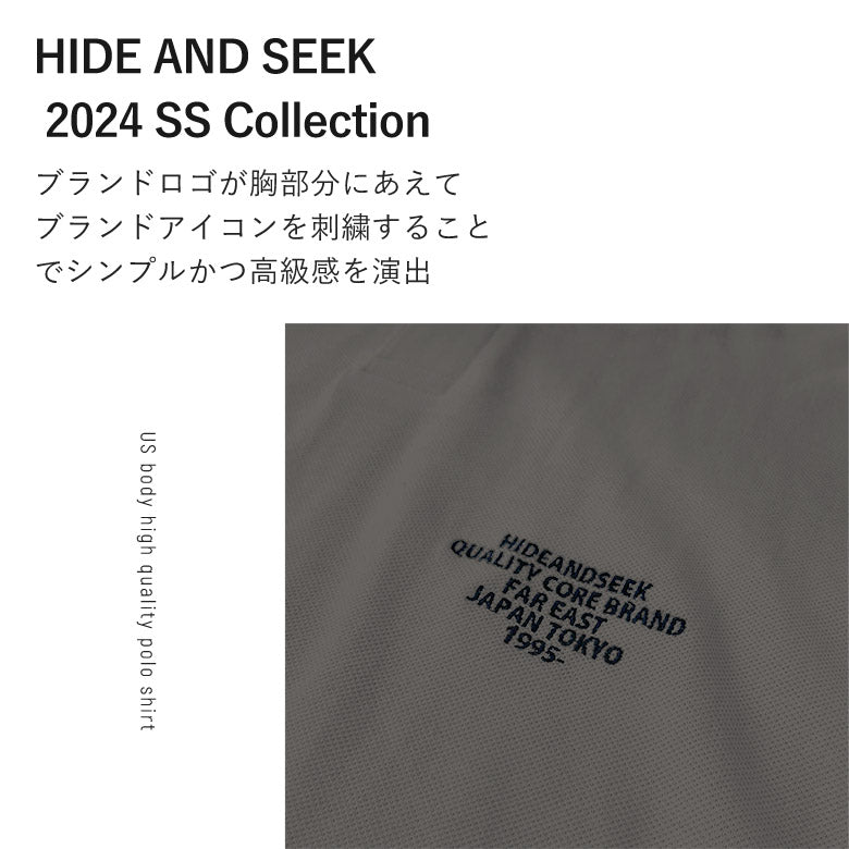 HIDE AND SEEK ハイドアンドシーク / H&S Polo(24ss) エイチアンドエス ポロシャツ / チャコールグレー