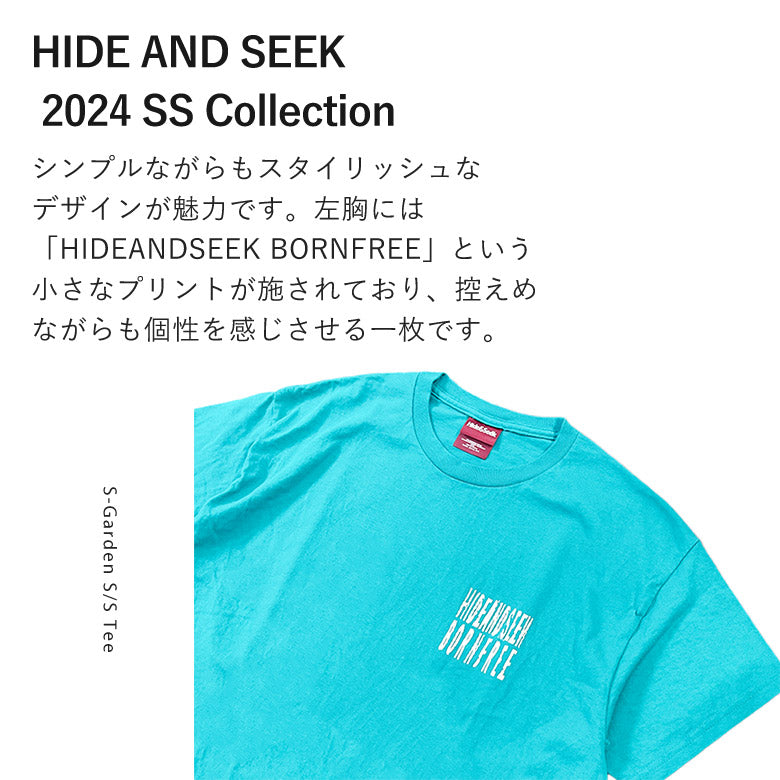HIDE AND SEEK ハイドアンドシーク / S-Garden S/S Tee (24ss)  ガーデン Tシャツ / S-グリーン