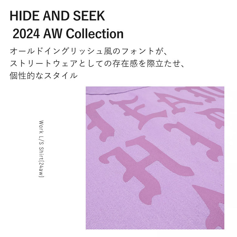 HIDE AND SEEK /Work L/S Shirt(24aw) ハイドアンドシーク ワークシャツ パープル