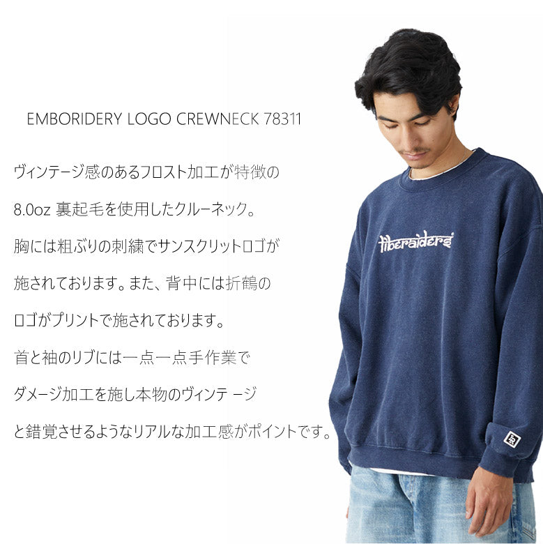 Liberaiders (リベレイダース) 24 F/W 刺繍 ロゴクルーネック EMBORIDERY LOGO CREWNECK 78311  ネイビー