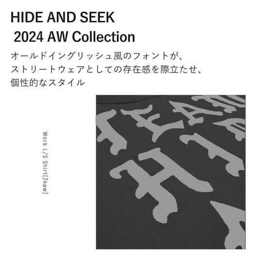 HIDE AND SEEK /Work L/S Shirt(24aw) ハイドアンドシーク ワークシャツ ブラック