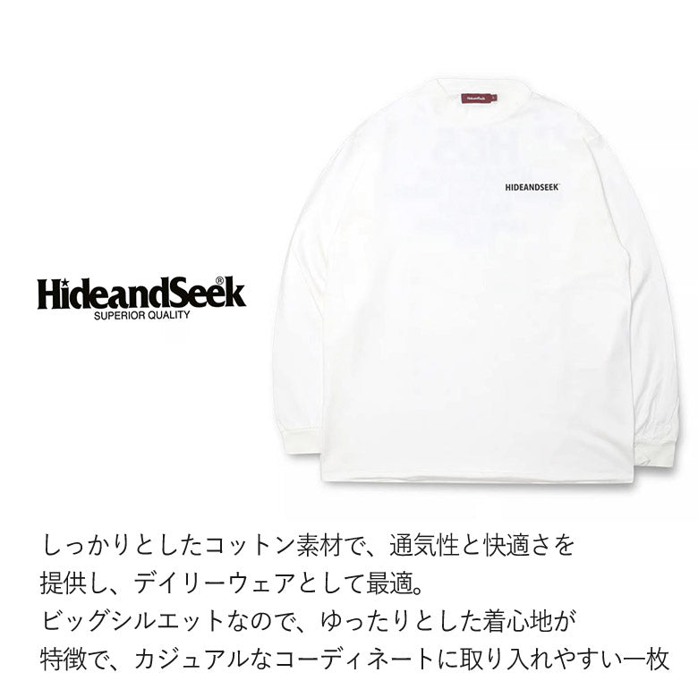 HIDE AND SEEK /H&S Logo L/S Tee(24aw) BigSilhouette ハイドアンドシーク H&S ロゴロンT (ビックシルエット) ホワイト