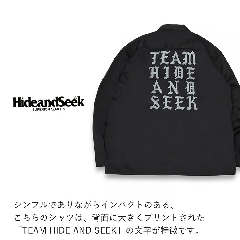 HIDE AND SEEK /Work L/S Shirt(24aw) ハイドアンドシーク ワークシャツ ブラック