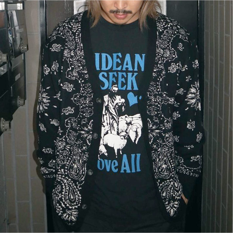 HIDE AND SEEK (ハイドアンドシーク)Bandana Cardigan(24aw) バンダナカーディガン チャコール