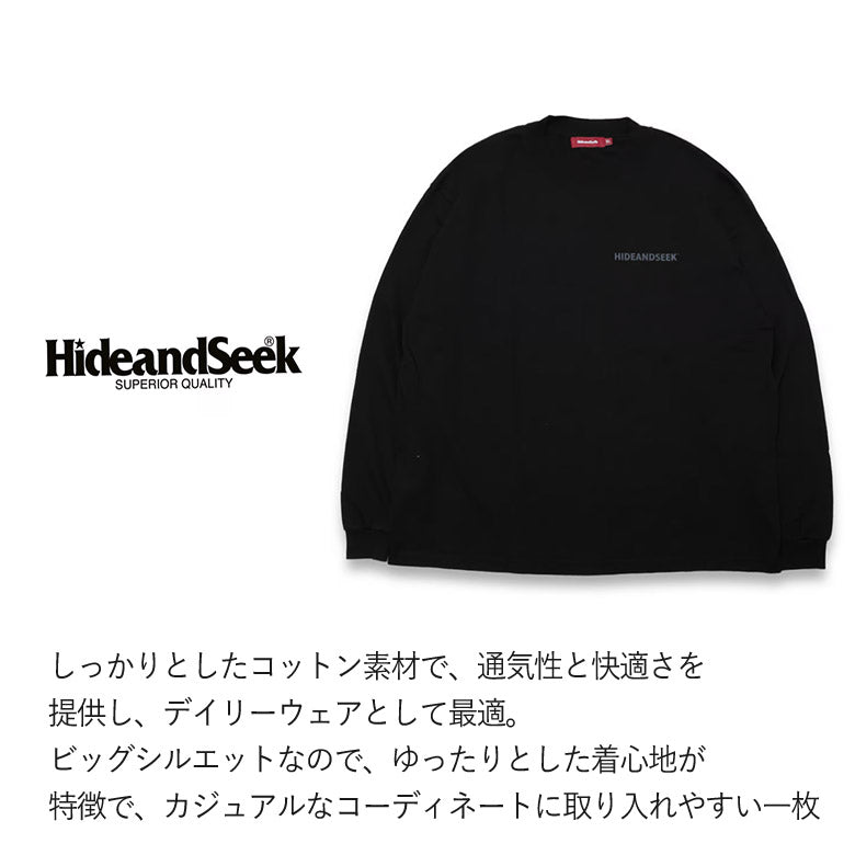 HIDE AND SEEK /H&S Logo L/S Tee(24aw) BigSilhouette ハイドアンドシーク H&S ロゴロンT (ビックシルエット) ブラック