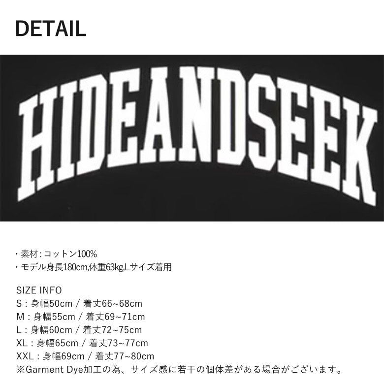 HIDE AND SEEK / College L/S Tee(24aw) BigSilhouette ハイドアンドシーク カレッジロンT (ビックシルエット) ブラック